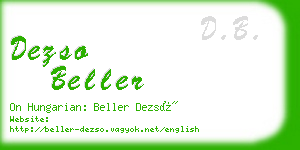 dezso beller business card